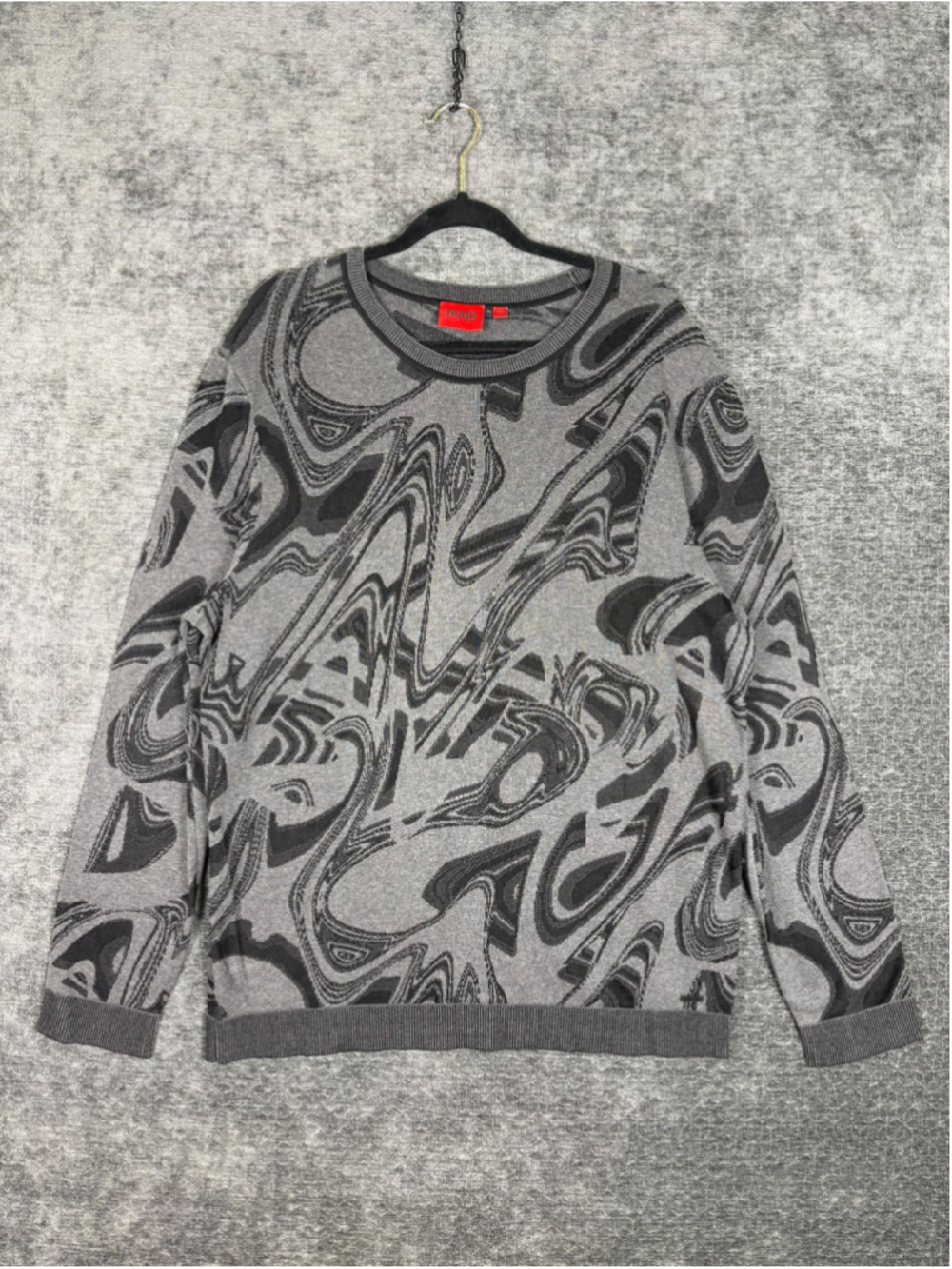 HUGO Hugo Boss Abstract Swirl Jacquard Sweater NWOT XXL #H